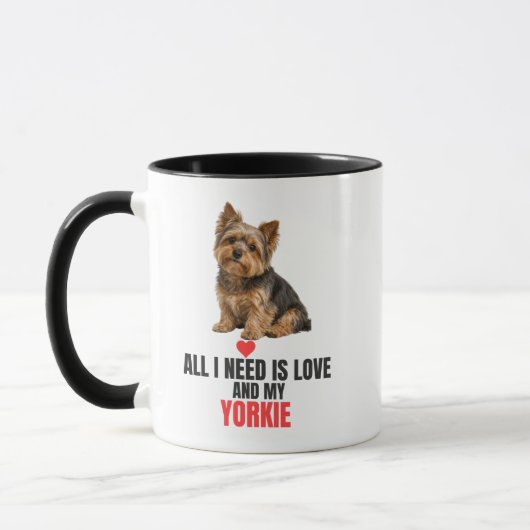All I Need Is Love and My Yorkie Coffee マグカップ (左)