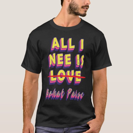 All I Need Is Love  Money  Sarcastic Youth Tシャツ (正面)