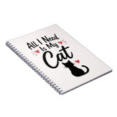 All I Need Is My Cat Simple Cozy Quote ノートブック (右側)
