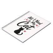 All I Need Is My Cat Simple Cozy Quote ノートブック (左側)
