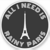 All I Need Is Rainy Paris - v2 white シール (正面)
