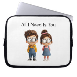 All I need Is You | かわいいキャラクターの男女 ラップトップスリーブ
