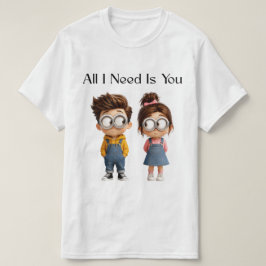 All I need Is You | かわいいキャラクターの男女 Tシャツ