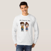 All I need Is You | かわいいキャラクターの男女 Tシャツ (正面フル)