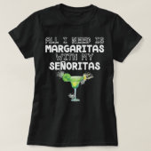 All I Need Margaritas With My Senoritas Raglan Bas Tシャツ (デザイン正面)