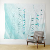 All I Seaラブ海ブライダルシャワー背景 タペストリー (インサイチュ(横))