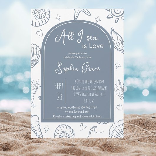 All I Sea is Love ダスティブルー シェル ドゥードル 招待状