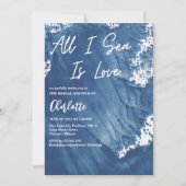 All I Sea Is Love ブライダルシャワー 海 水彩画 招待状 (正面)