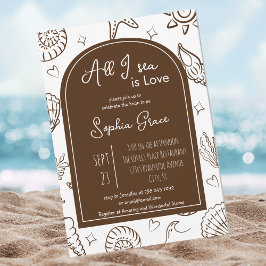 All I Sea is Love ブラウン シェル ドゥードゥル 招待状