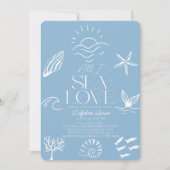 All I Sea is Love Blue Coastal Bridal Shower 招待状 (正面)