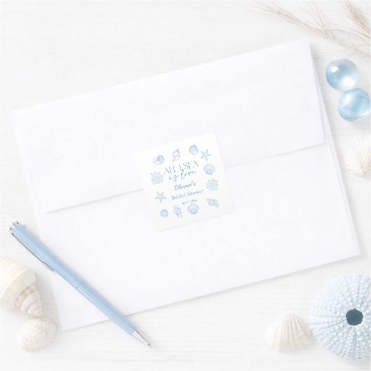 All I Sea Is Love Bridal Shower スクエアシール