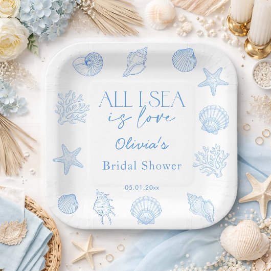 All I Sea Is Love Bridal Shower ペーパープレート