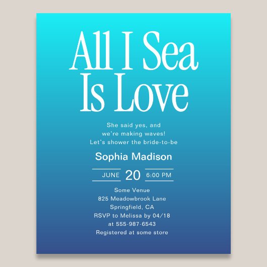 All I Sea Is Love Bridal Shower Blue チラシ