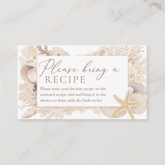 All I sea Is Love Bridal Shower Recipe エンクロージャーカード (正面)
