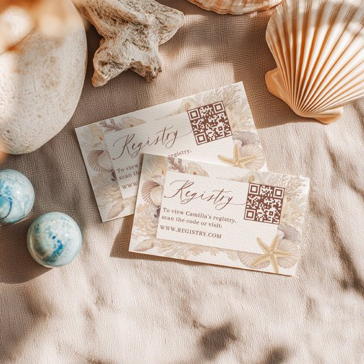 All I sea Is Love Bridal Shower Registry QR code エンクロージャーカード