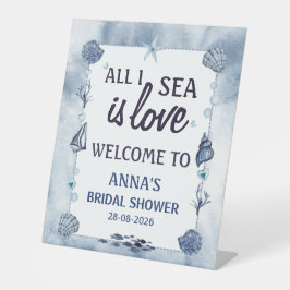 All I Sea Is Love Bridal Shower Seaside Watercolor 台座サイン