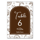 All I Sea is Love Brown Seashells テーブルナンバー (正面)