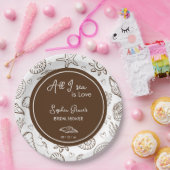 All I Sea is Love Brown Seashells Doodles  ペーパープレート (パーティー)