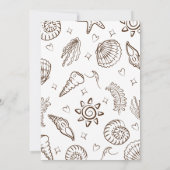 All I Sea is Love Brown Seashells Doodles  招待状 (裏面)