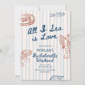 All I Sea is Love Coastal Bachelorette 招待状 (正面)