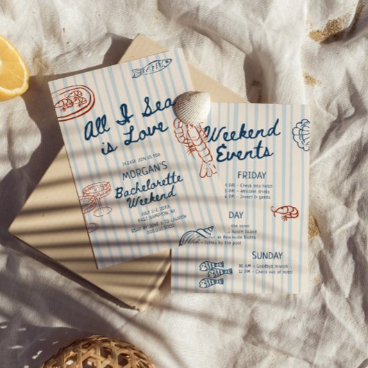 All I Sea is Love Coastal Bachelorette 招待状