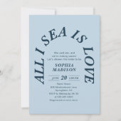All I Sea Is Love Coastal Bridal Shower Blue 招待状 (正面)