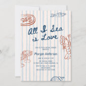 All I Sea is Love Coastal Bridal Shower Invitation 招待状 (正面)