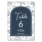 All I Sea is Love Dark Blue Seashells テーブルナンバー (正面)