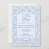 All I Sea Is Love Dusty Blue Coastal Bridal Shower 招待状 (正面)