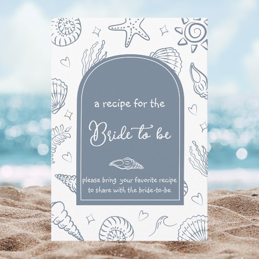 All I Sea is Love Dusty Blue Recipe Bridal Shower エンクロージャーカード