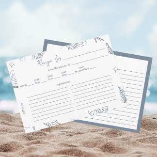 All I Sea is Love Dusty Blue Recipe Bridal Shower  エンクロージャーカード