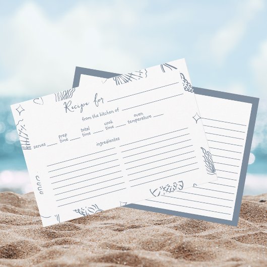 All I Sea is Love Dusty Blue Recipe Bridal Shower  エンクロージャーカード