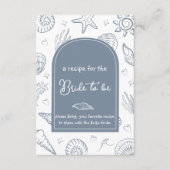 All I Sea is Love Dusty Blue Recipe Bridal Shower エンクロージャーカード (正面)