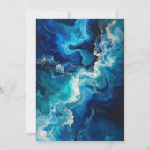 All I Sea Is Love Moody Coastal Blue Bridal Shower 招待状 (裏面)