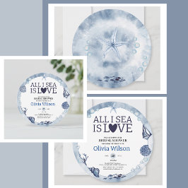 All I Sea Is Love Nautical Bridal Shower Seashell  招待状
