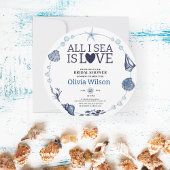 All I Sea Is Love Nautical Bridal Shower Seashell  招待状