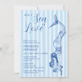 All I Sea Is Love Nautical Mermaid Bridal Shower 招待状 (正面)