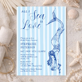 All I Sea Is Love Nautical Mermaid Bridal Shower 招待状