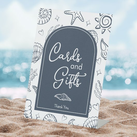 All I Sea is Love Navy Blue Cards and Gifts  台座サイン