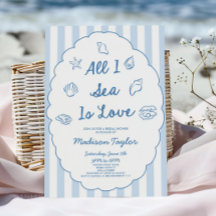 All I Sea Is Love Seashell Coastal Bridal Shower