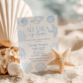 All I sea Is Love Seashells Bridal Shower 招待状