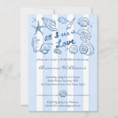 All I sea is love seashells bridal shower 招待状 (正面)