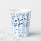 All I sea is love seashells bridal shower custom 紙コップ (裏面)