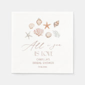 All I sea Love Coastalブライダルシャワー スタンダードカクテルナプキン (正面)