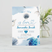 All I Sea Love Seashells沿岸ブライダルシャワー 招待状 (スタンド正面)
