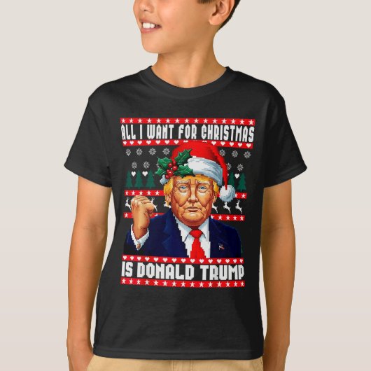 All I Want Christmas Is Donald Trump Ugly Sweater  Tシャツ (正面)