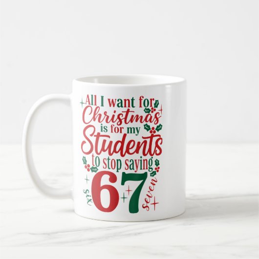 All I Want Christmas Is My Students To Stop Saying コーヒーマグカップ (左)