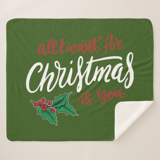 All I want for Christmas シェルパブランケット (正面(横))