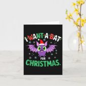 All I Want For Christmas Is A Bat Ugly Xmas Holida カード (黄色い花)