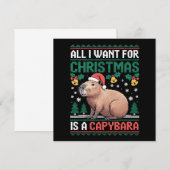 All I Want For Christmas Is A Capybara Animal Gift 招待状 (正面/裏面)